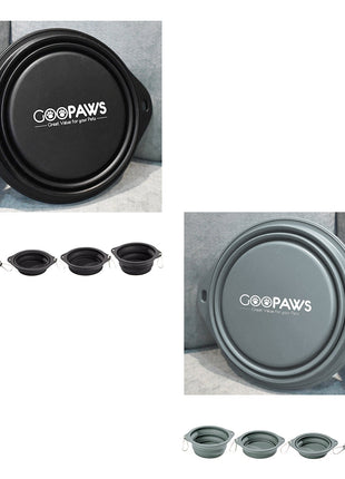 GOOPAWS 2 Pack Silicone Non-Skid Travel Dog and Cat Bowl - Pup List
