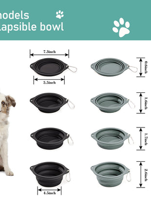 GOOPAWS 2 Pack Silicone Non-Skid Travel Dog and Cat Bowl - Pup List