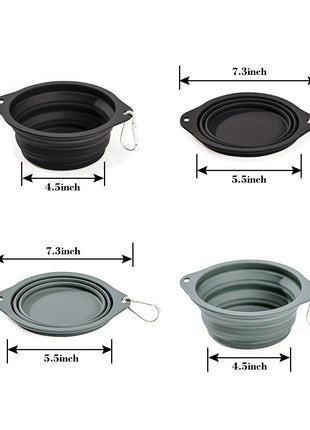GOOPAWS 2 Pack Silicone Non-Skid Travel Dog and Cat Bowl - Pup List