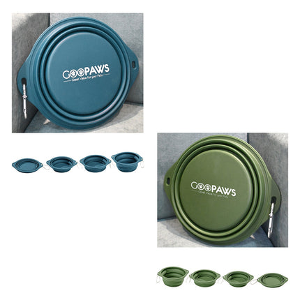 GOOPAWS 2 Pack Silicone Non-Skid Travel Dog and Cat Bowl - Pup List