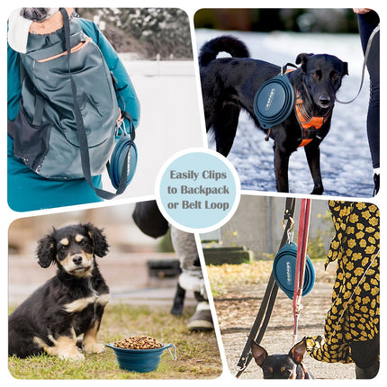 GOOPAWS 2 Pack Silicone Non-Skid Travel Dog and Cat Bowl - Pup List
