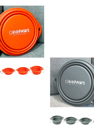 GOOPAWS 2 Pack Silicone Non-Skid Travel Dog and Cat Bowl - Pup List