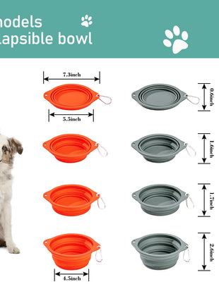 GOOPAWS 2 Pack Silicone Non-Skid Travel Dog and Cat Bowl - Pup List