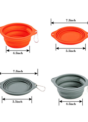 GOOPAWS 2 Pack Silicone Non-Skid Travel Dog and Cat Bowl - Pup List