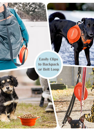 GOOPAWS 2 Pack Silicone Non-Skid Travel Dog and Cat Bowl - Pup List