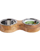 Wood & Metal Feeder Double Diner