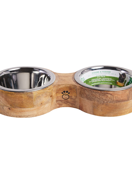 Wood & Metal Feeder Double Diner