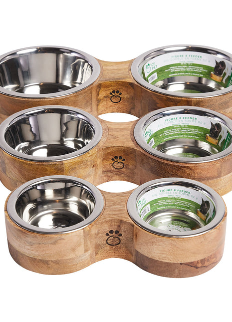 Wood & Metal Feeder Double Diner