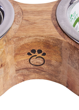 Wood & Metal Feeder Double Diner