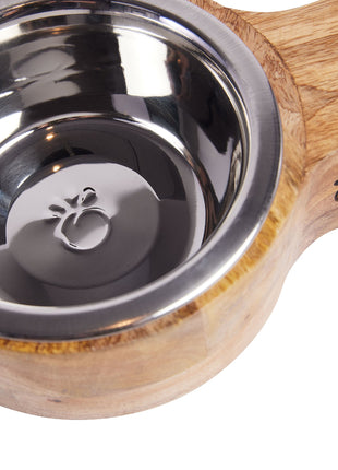 Wood & Metal Feeder Double Diner