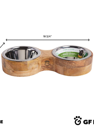 Wood & Metal Feeder Double Diner