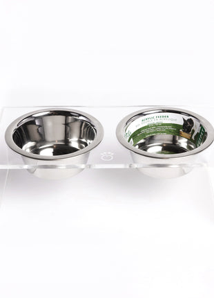 Acrylic Double Feeder - Clear