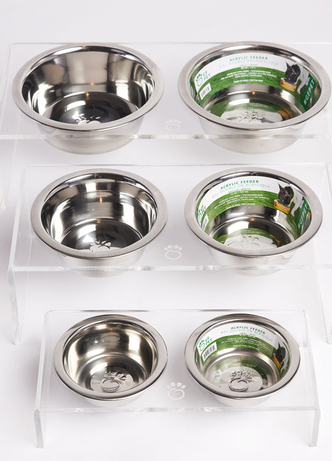 Acrylic Double Feeder - Clear