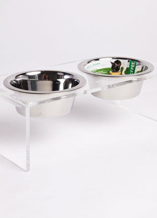 Acrylic Double Feeder - Clear