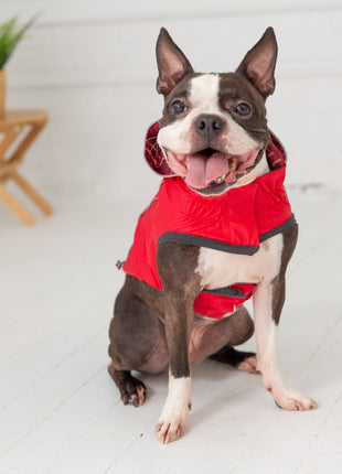 Reversible Elasto-Fit Raincoat - Red