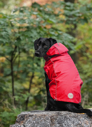 Reversible Elasto-Fit Raincoat - Red
