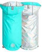 Reversible Raincoat - Neon Aqua with Iridescent