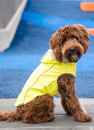 Reversible Raincoat - Neon Yellow with Tie Dye