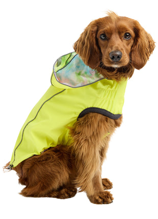 Reversible Raincoat - Neon Yellow with Tie Dye