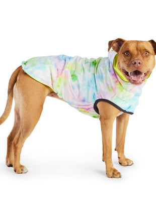 Reversible Raincoat - Neon Yellow with Tie Dye