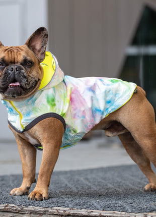 Reversible Raincoat - Neon Yellow with Tie Dye