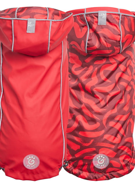 Reversible Elasto-Fit Raincoat - Red/Red