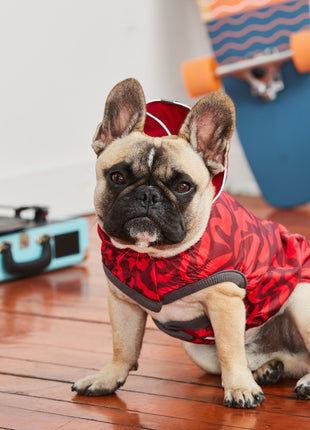 Reversible Elasto-Fit Raincoat - Red/Red