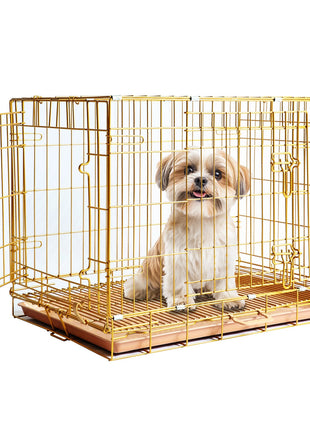 24-42" Collapsible Copper Gold Dog Crate GLD24-42 - Pup List