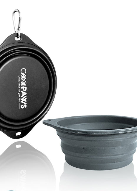 GOOPAWS 2 Pack Silicone Non-Skid Travel Dog and Cat Bowl - Pup List