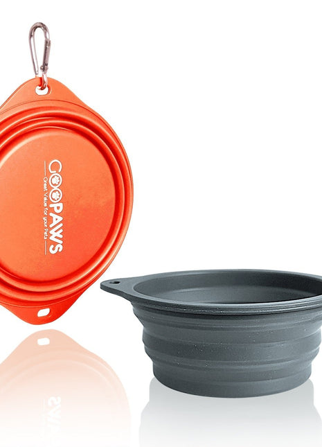 GOOPAWS 2 Pack Silicone Non-Skid Travel Dog and Cat Bowl - Pup List
