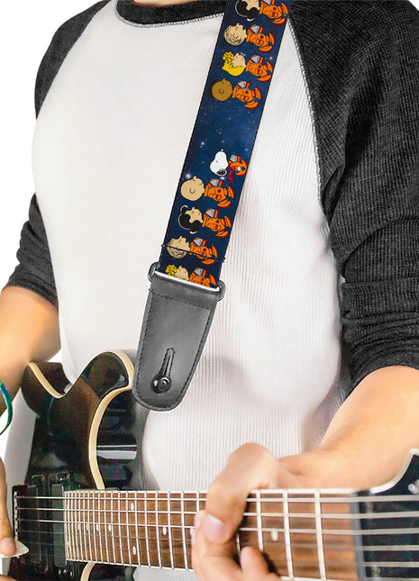 Guitar Strap - Peanuts Gang Astronauts Space Walk Group Pose Blues
