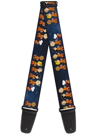 Guitar Strap - Peanuts Gang Astronauts Space Walk Group Pose Blues