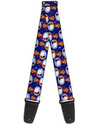 Guitar Strap - Peanuts Astronaut Snoopy Walking Pose Scattered Blue/Orange