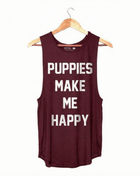 Puppies Make Me Happy |  Women's Sleeveless Tank | Made in USA
