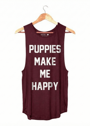 Puppies Make Me Happy |  Women's Sleeveless Tank | Made in USA