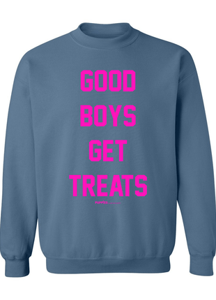 Good Boys Get Treats Pink Font Crewneck Sweatshirt | Ultra-Soft Best Gift for Dog Lovers