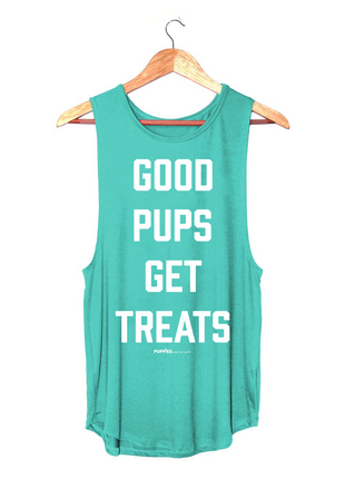 Good Pups Get Treats | Puppies Soft Women's Sleeveless | Made in the USA