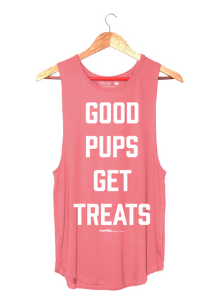 Good Pups Get Treats | Puppies Soft Women's Sleeveless | Made in the USA