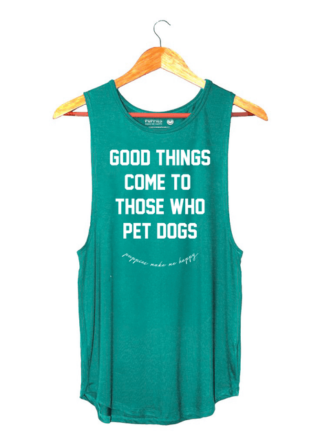 Good Things Come to Those Who Pet Dogs Tank | Gift for Dog Moms