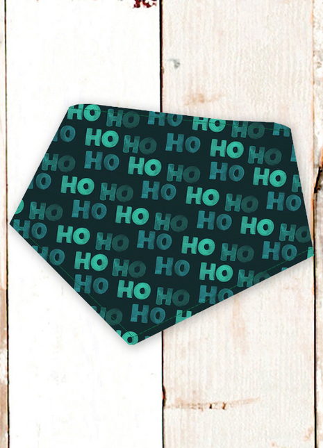 "Green HoHoHo" Dog Bandana