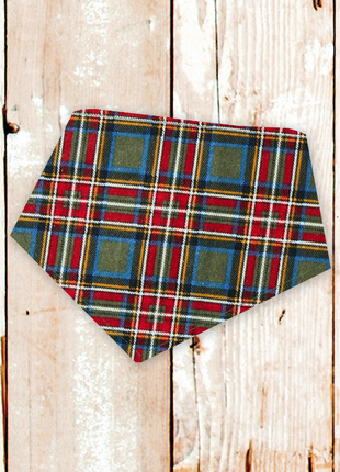 "Green Tartan Plaid FLANNEL" Dog Bandana