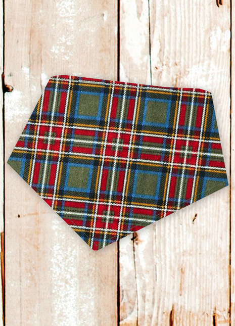 "Green Tartan Plaid FLANNEL" Dog Bandana