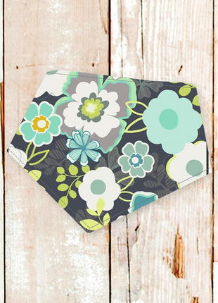 "Grey Flowers" Dog Bandana