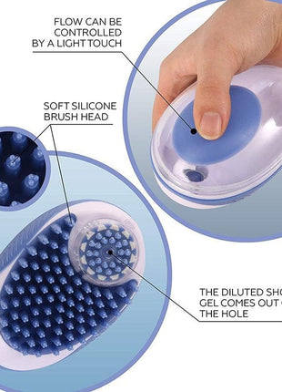 Pet Bath Brush 2-in-1 Pet Massage Comb Soft Silicone & Shampoo Dispenser