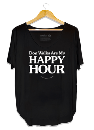 Dog Walks are my Happy Hour | Women's Scoop Neck Weekend Tee