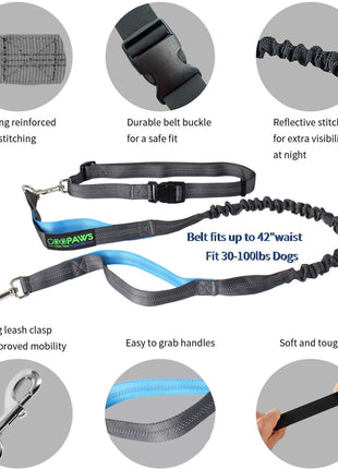 GOOPAWS No Pull Hands-Free Bungee Dog Leash for Hiking and Running, Jespet Reflective Leash - Pup List
