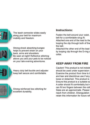 GOOPAWS No Pull Hands-Free Bungee Dog Leash for Hiking and Running, Jespet Reflective Leash - Pup List