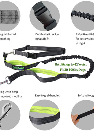 GOOPAWS No Pull Hands-Free Bungee Dog Leash for Hiking and Running, Jespet Reflective Leash - Pup List