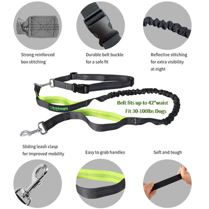 GOOPAWS No Pull Hands-Free Bungee Dog Leash for Hiking and Running, Jespet Reflective Leash - Pup List
