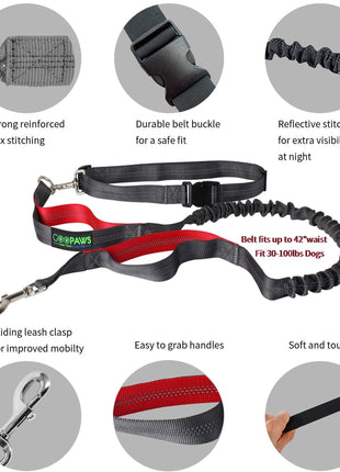 GOOPAWS No Pull Hands-Free Bungee Dog Leash for Hiking and Running, Jespet Reflective Leash - Pup List